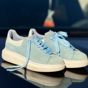 Alexander McQueen Light Blue and Cream Sneakers